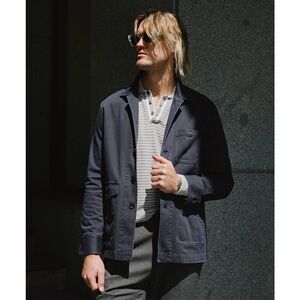 ✨Scalpers Linen Blend Button Down Navy Sz 40 Jacket✨